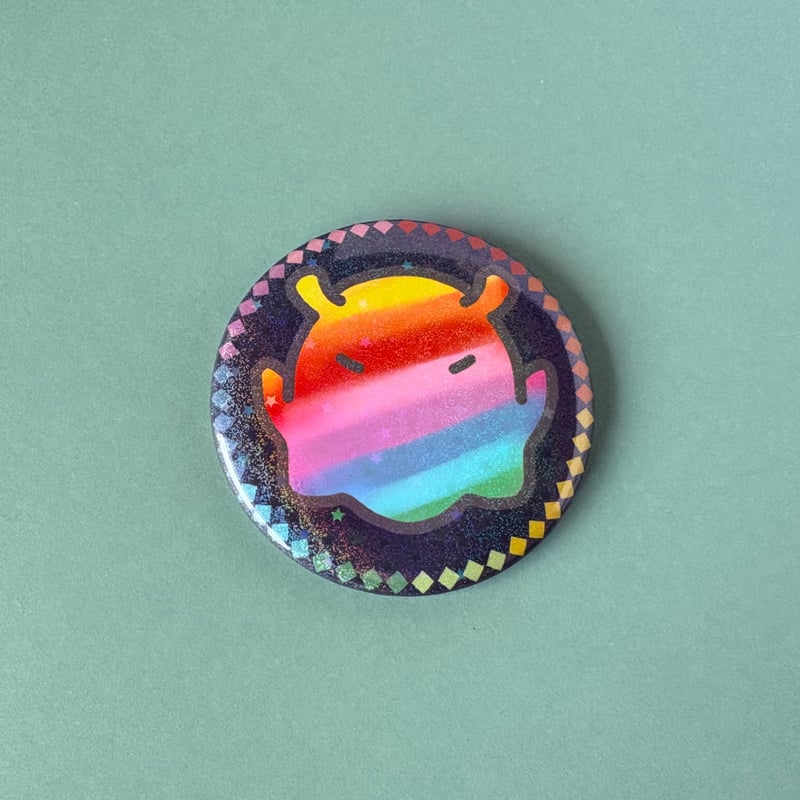 レインボーメンダコランダム缶バッジ（57ミリ•全7種） | やまさんげ