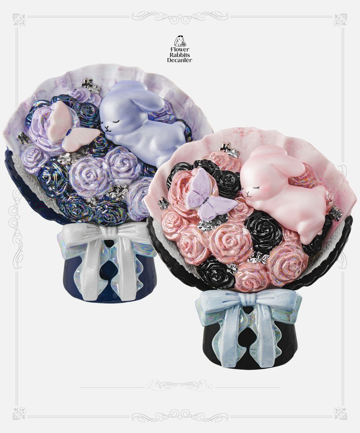 Flower Rabbits Decanter　フラワーラビッツデキャンタ ペアでかわいいうさぎのお酒「Flower Rabbits Decanter