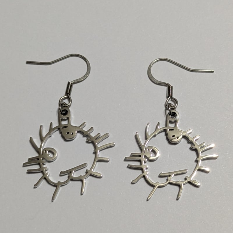 ほじくった向こう側 HOJIKURI ピアス ステンレス（シルバー