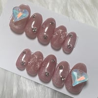 ハートビジューマグネットネイル♥