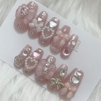 ホワイトミラーガーリーネイル♥