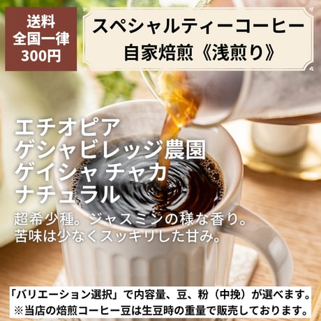 【浅煎り】エチオピア ゲシャビレッジ農園 ゲイシャ チャカ ナチュラル