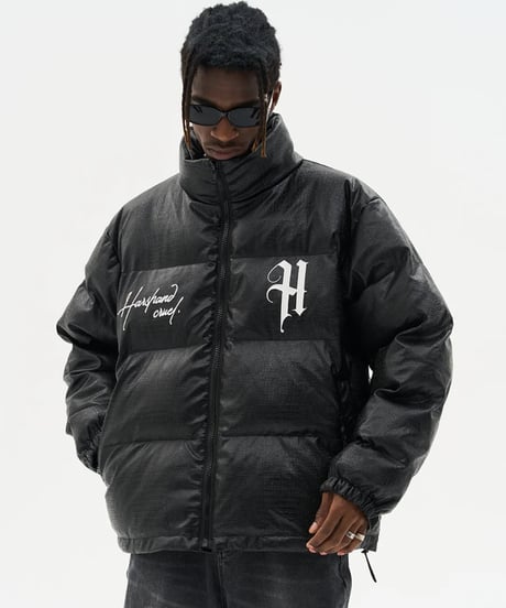 harsh and cruel Crocodile pattern down jacket BLACK