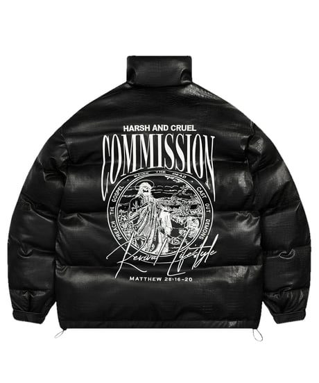 harsh and cruel Crocodile pattern down jacket BLACK