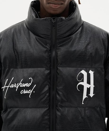 harsh and cruel Crocodile pattern down jacket BLACK