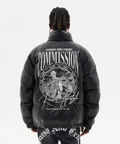 harsh and cruel Crocodile pattern down jacket BLACK