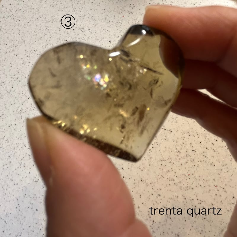 【一点物】虹入り✨ シトリン ハート ✩.*˚天然石× インテリア 虹入り スモーキーシトリン ハート | trenta quartz