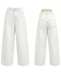 レギュラー丈 無地　ホワイトデニムバレルレッグパンツ　836643　ayane 2026 MID Summer COLLECTION