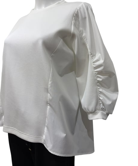 お誕生日限定セール　異素材ダンボールギャザープルオーバー　21267474　 ATELIER SIX