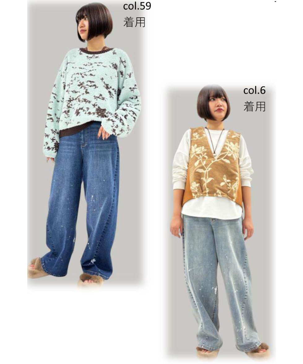 ペイント加工バレルレッグデニムパンツ ayane WINTER 875815 入荷しま