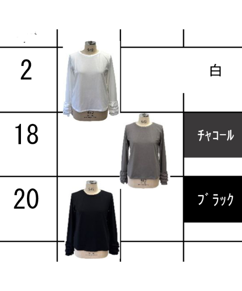 ティアードフリルカフス ロンT ayane Early Spring COLLECTION