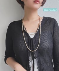 縦ラインで魅せる、立体キューブビーズロングネックレス　276821  charmaer winter collection