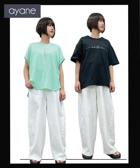 レギュラー丈　ペイント加工　ホワイトデニムバレルレッグパンツ　836624　ayane 2026 MID Summer COLLECTION