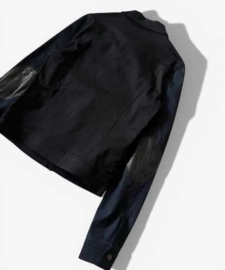 CHIRISTIAN DADA ELBOW PATCH DENIM JACKET