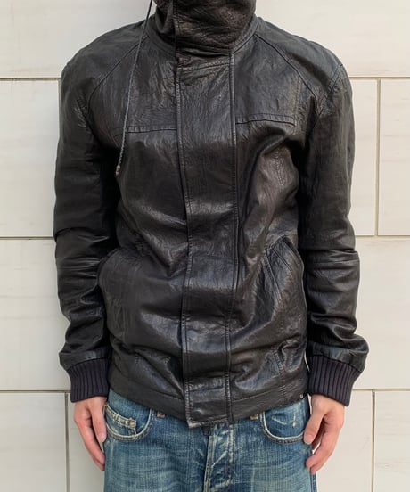 2000s Armani Exchange Grained Leather Jacket