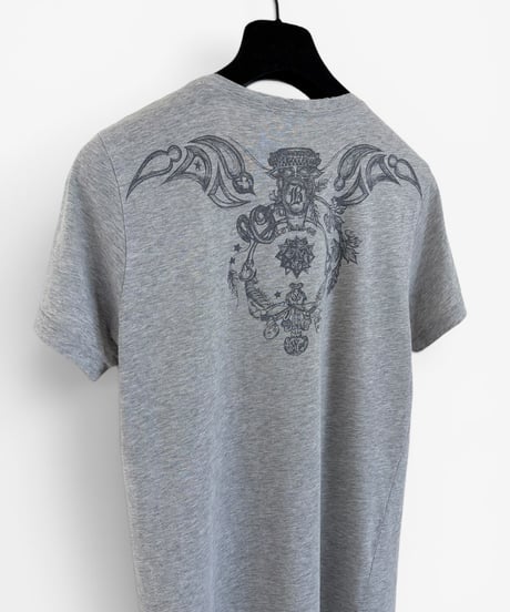 S/S 2010 BALMAIN HOMME BY CHRISTOPHE DECARNIN DISTRESSED GOTHIC TRIBAL T-SHIRT［XS］
