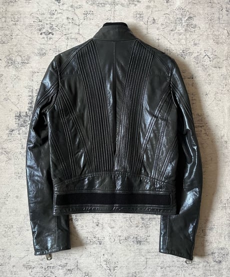 A/W 2008 Dior HOMME "LUMIERE DU NORD" Shiny Coated Leather Biker Jacket