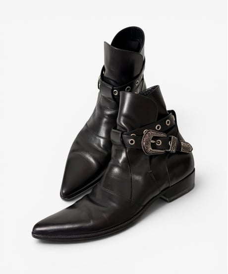 S/S 2014 SAINT LAURENT PARIS RUNWAY WESTERN BUCKLE JODHPUR BOOTS［40］