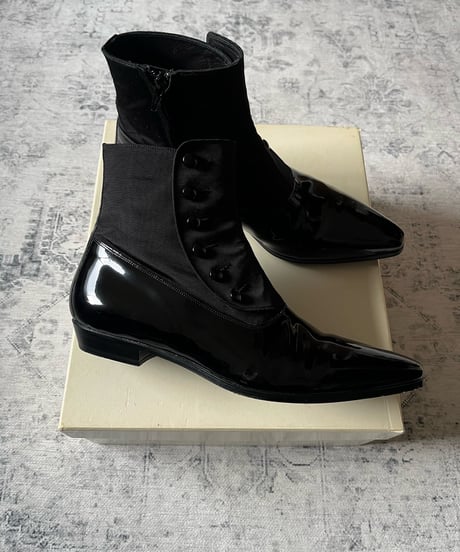 A/W 2006 Dior HOMME “THESE GRAY DAYS” Button Patent Leather Boots