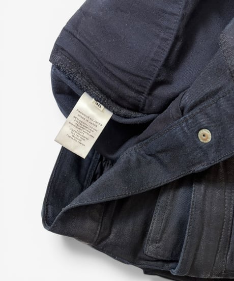 A/W 2012 BALMAIN HOMME BLACK WAXED BIKER DENIM［30］
