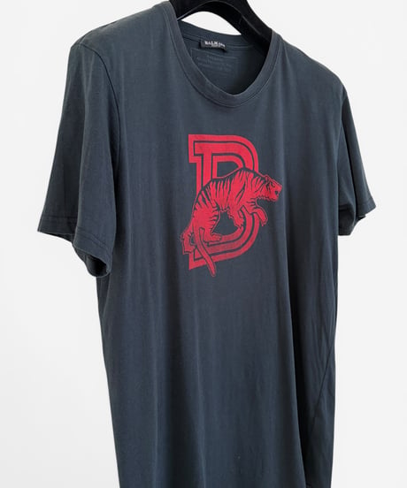 S/S 2011 BALMAIN HOMME BY CHRISTOPHE DECARNIN DISTRESSED B TIGER T-SHIRT［L］