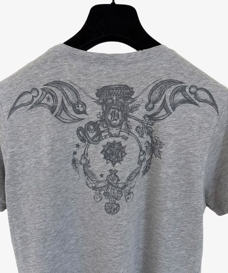 S/S 2010 BALMAIN HOMME BY CHRISTOPHE DECARNIN DISTRESSED GOTHIC TRIBAL T-SHIRT［XS］