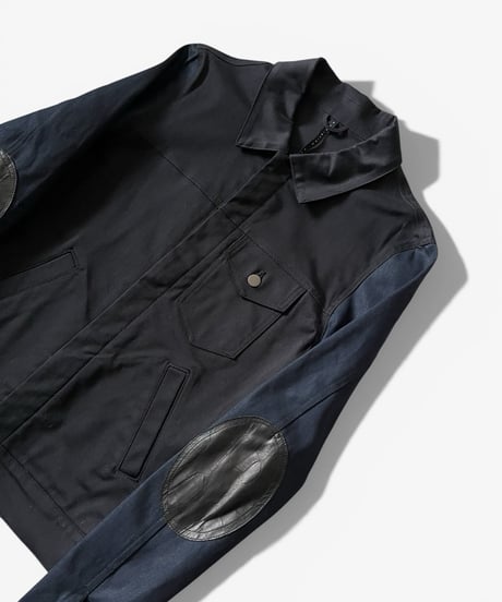 CHIRISTIAN DADA ELBOW PATCH DENIM JACKET
