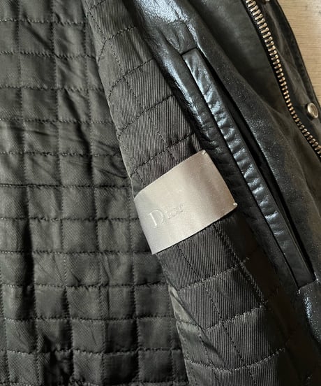 A/W 2008 Dior HOMME "LUMIERE DU NORD" Shiny Coated Leather Biker Jacket