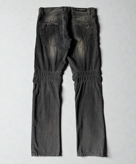 BALMAIN BY CHRISTOPHE DECARNIN EAGLE COIN BIKER DENIM