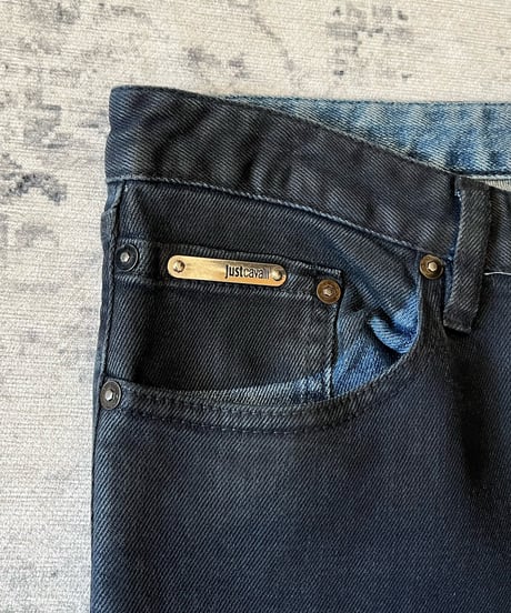 S/S 2015 Just Cavalli black coating denim
