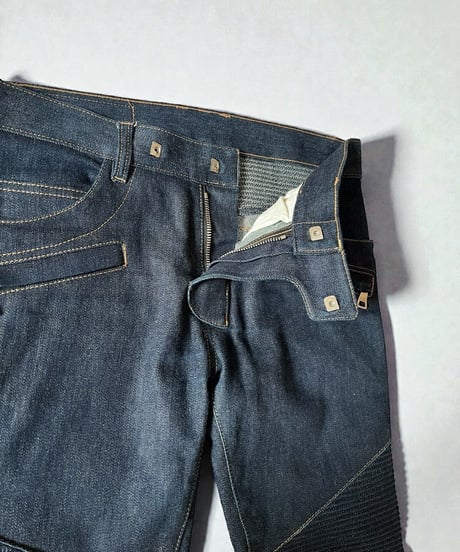 BALMAIN HOMME BIKER RAW DENIM