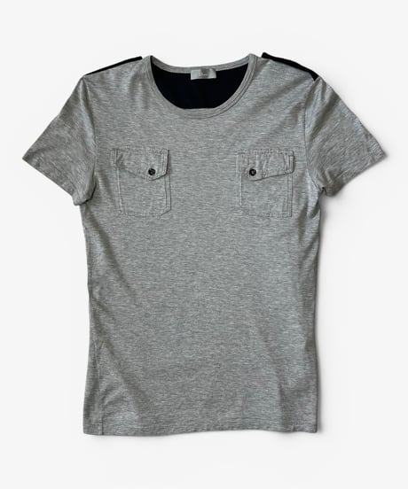 A/W 2007 DIOR HOMME “NAVIGATE” PANELED EPAULETTE T-SHIRT