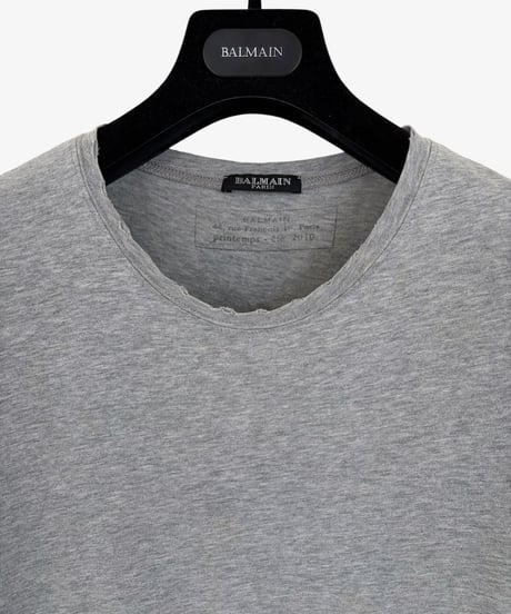 S/S 2010 BALMAIN HOMME BY CHRISTOPHE DECARNIN DISTRESSED GOTHIC TRIBAL T-SHIRT［XS］