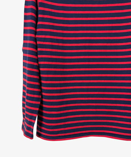 S/S 2015 SAINT LAURENT PARIS BOAT NECK STRIPED LONG SLEEVE TOP［M］