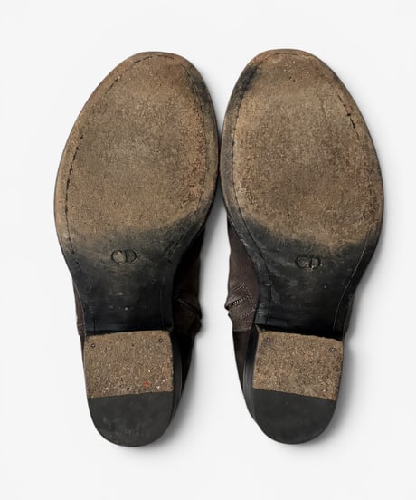 A/W 2010 DIOR HOMME SIDE ZIP SUEDE BOOTS［40］