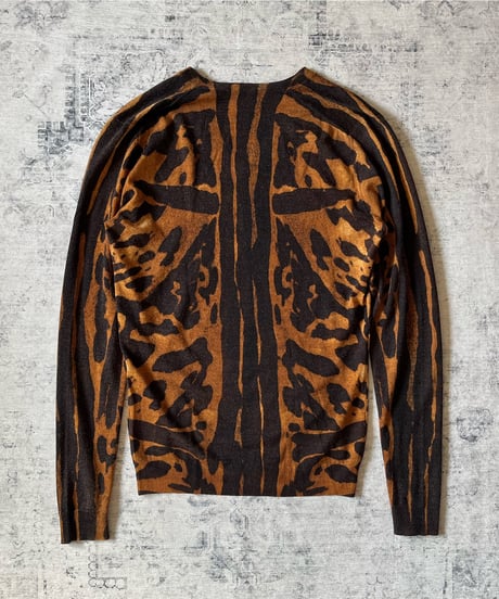 Alexander McQueen Leopard V-Neck Knit