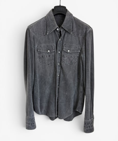 S/S 2008 NUMBER (N)INE “BIRDS” PIGMENT DYED ZIPPO SHIRT［2］