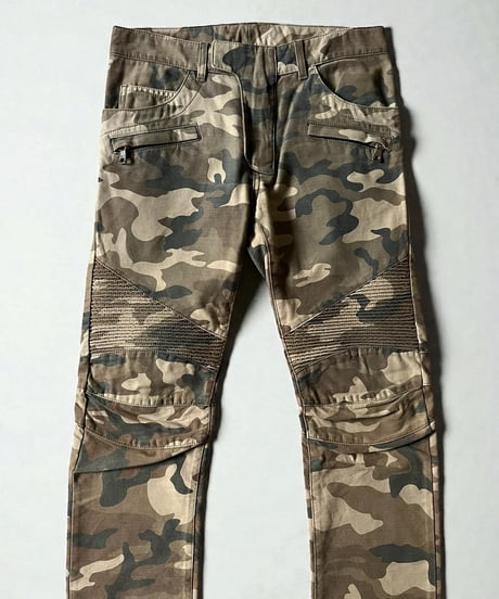 A/W 2014 BALMAIN HOMME CAMOUFLAGE BIKER PANTS