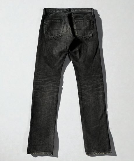MIHARA YASUHIRO STAIN-EFFECT SIDE ZIP DENIM