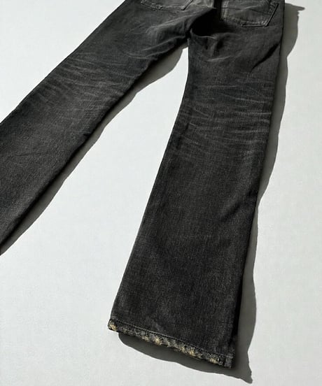 MIHARA YASUHIRO STAIN-EFFECT SIDE ZIP DENIM