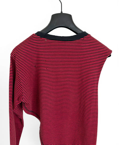 S/S 2005 NUMBER (N)INE “NIGHT CRAWLER” ASYMMETRIC DISTRESSED BORDER T-SHIRT［2］