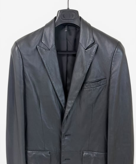 S/S 2004 DIOR HOMME “STRIP” RUNWAY 2B LEATHER BLAZER［44］