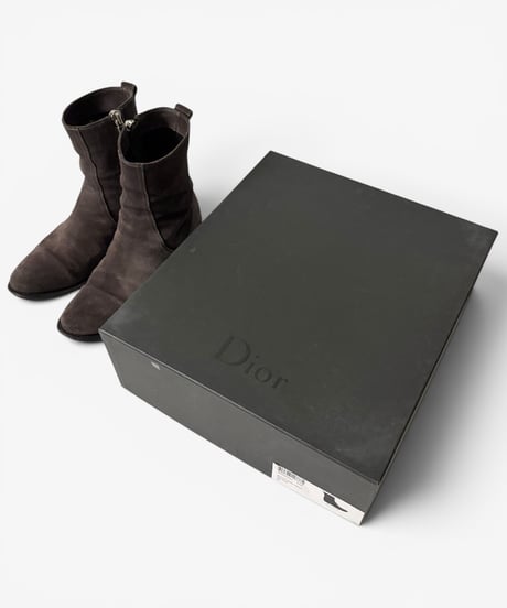 A/W 2010 DIOR HOMME SIDE ZIP SUEDE BOOTS［40］