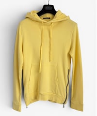 S/S 2015 BALMAIN HOMME PASTEL YELLOW SIDE ZIP HOODIE［XS］