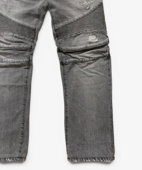 A/W 2010 BALMAIN HOMME BY CHRISTOPHE DECARNIN DISTRESSED CLIP ZIP BIKER［31］