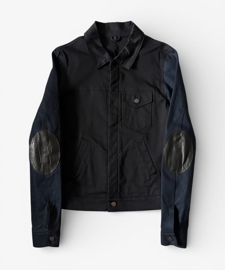 CHIRISTIAN DADA ELBOW PATCH DENIM JACKET