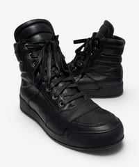 BALMAIN HOMME PERFORATED LEATHER HIGH-TOP