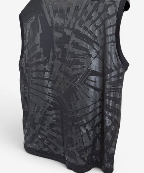 S/S 2004 DIOR HOMME “STRIP” GEOMETRIC WAXED TANK TOP［XS］