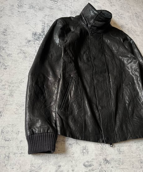 2000s Armani Exchange Grained Leather Jacket