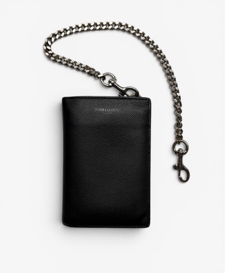S/S 2019 SAINT LAURENT PARIS GRAIN LEATHER CHAIN WALLET